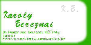 karoly bereznai business card